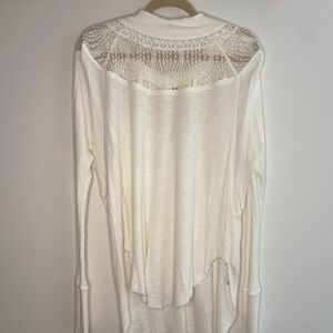Free People thermal top with lace detail